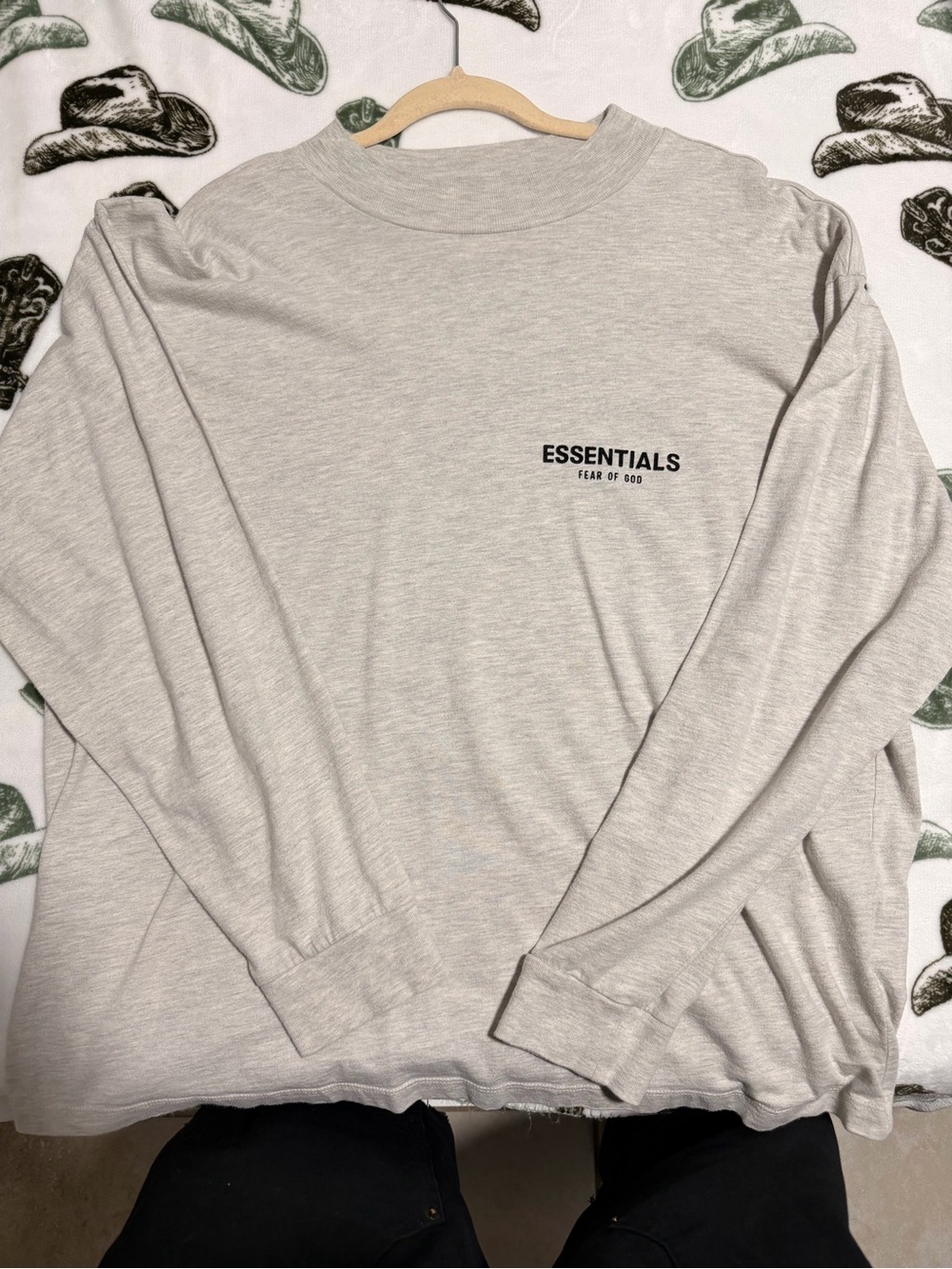 Fear of God Essentials Long Sleeve Tee in Light Gray